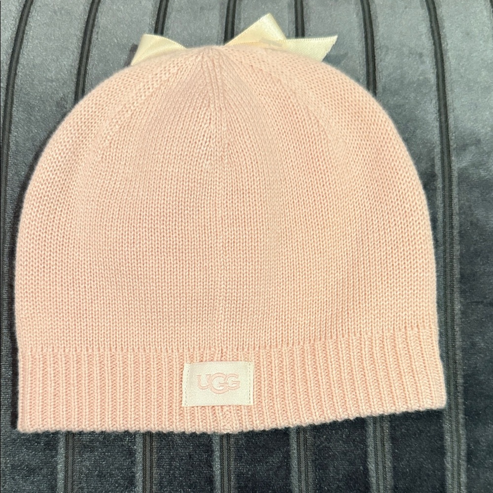 UGG Light Pink Baby Hat with Bow